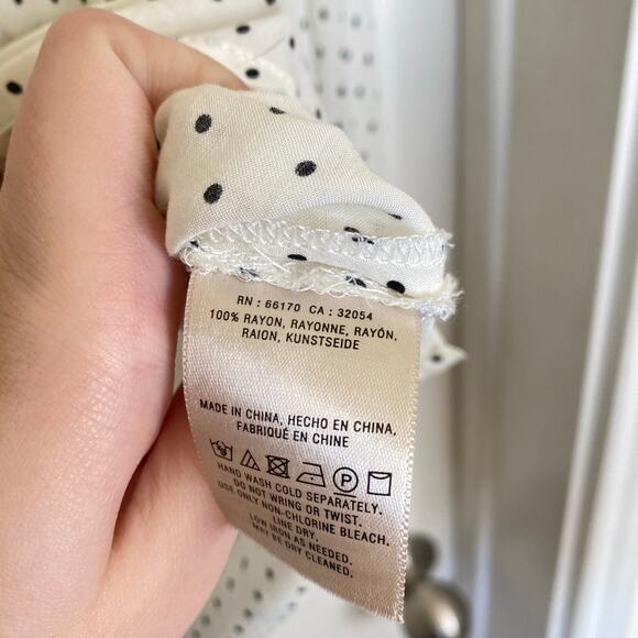 ANTHROPOLOGIE Maeve Lucy Polka Dot Blouse Cream Black Plus Size 16 - Picture 8 of 9